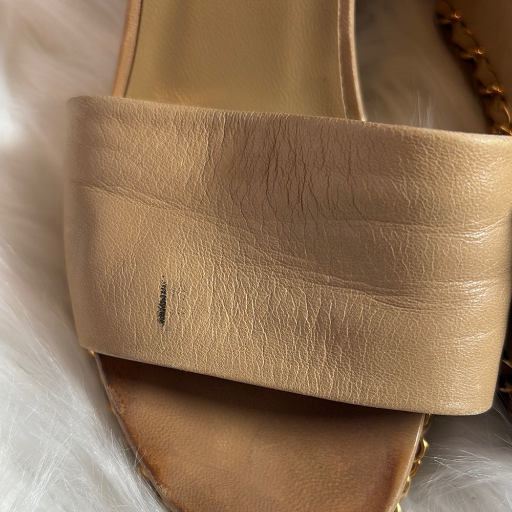 Chanel Chic Beige Wedge Sandals size 36 C - Picture 4 of 10